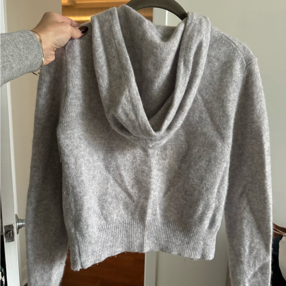 Aritzia Gray Hooded Cardigan